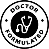 Seller claim seal with a stethoscope reading Doctor Formulated