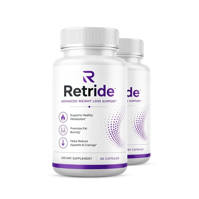 Two Retride bottles at the center of the BHB salts and the keto diet